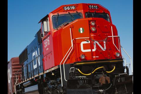 The first CN block train has operated to Ray-Mont's grain facility at Prince Rupert.